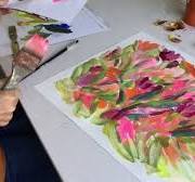 bloemen schilderen met acrylverf