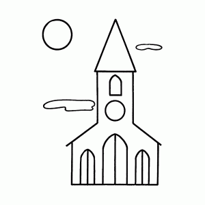 kerk tekenen