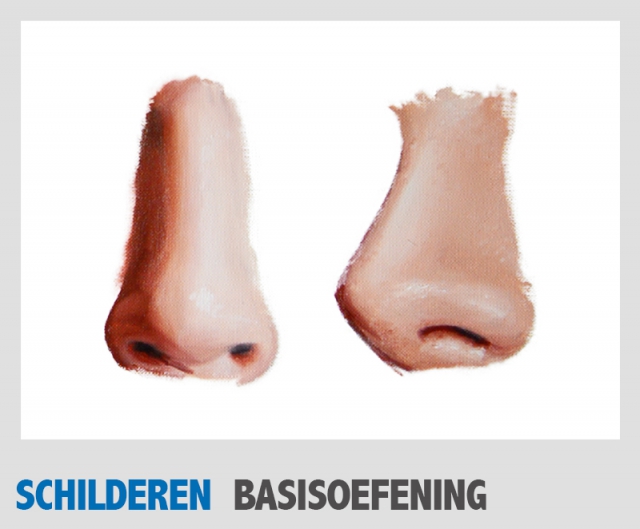 neus tekenen in stappen